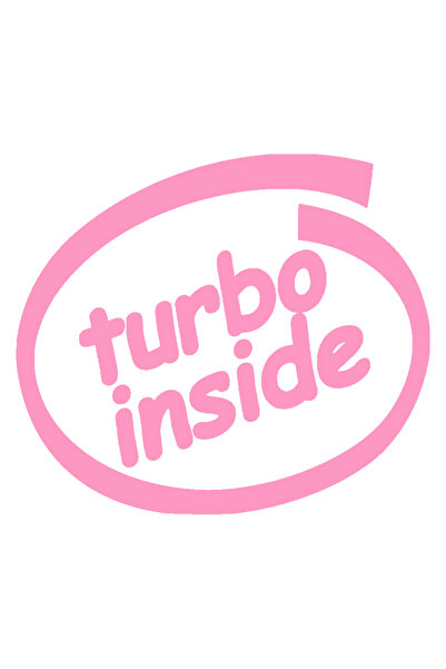 OEM Autocolant auto  "Turbo în interior ", model 1, 10cm, Roz