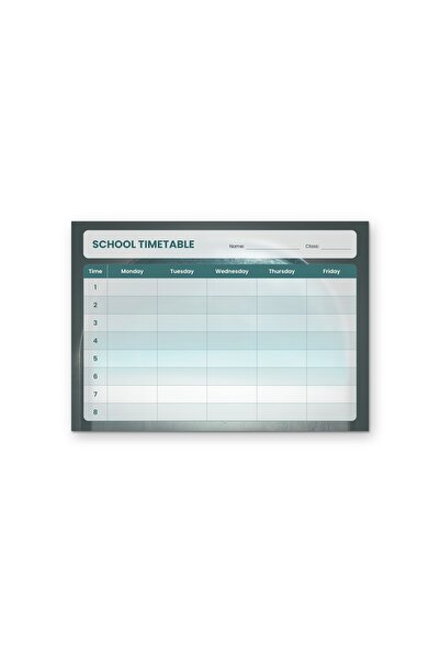 OEM Orar Scolar in limba engleza, fundal foto geant mat, 8 ore, Carton 250g, A4