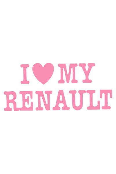 OEM Autocolant auto  "i love my renault ", 10cm, Roz