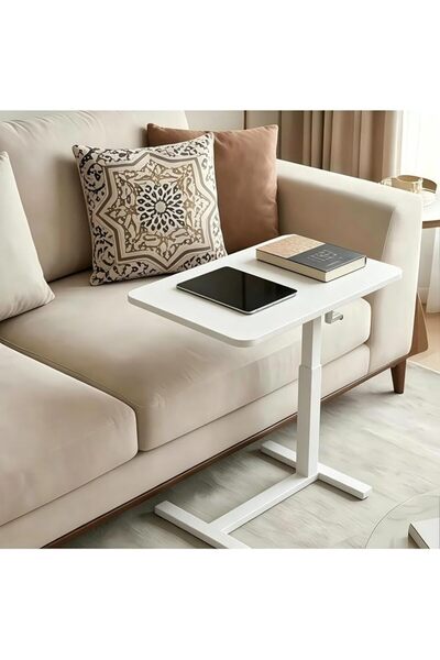 Generic Height Adjustable C-Shape Side Table, Large Tabletop Sofa Coffee End ...