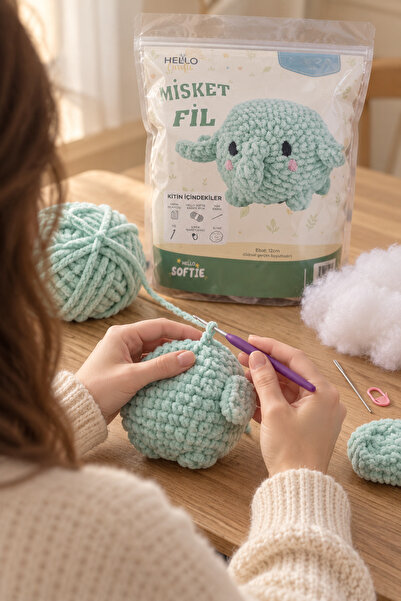 LİVA CRAFT Art & Craft Kit Amigurumi Moale, Elefant Misket, 12 cm