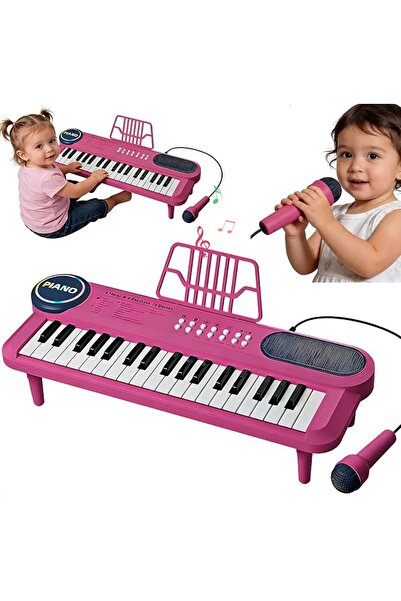 Andanna 2-in-1 Kids Piano Keyboard, 37 Keys, Pink, Electronic, Ages 3-7, with...