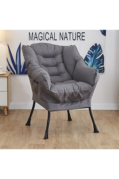 Arabest Modern Lazy Chair with Ottoman and Side Pocket,Ergonomic Lounge Accen...