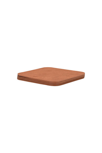 Estia Home Art ESTIA ALLURE Σουβέρ PVC 10x10εκ. Καφέ Σετ 4 τεμαχίων.