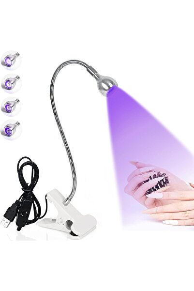 Arabest UV LED Nail Lamp with Gooseneck Clip,3W Portable Gel Polish Curing Li...