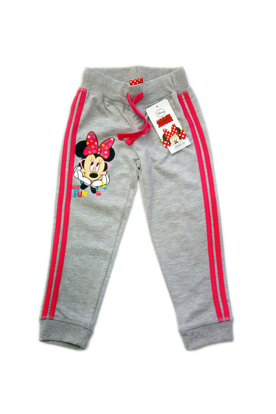 Disney Minnie grey sweatpants 8 years with glitter print and Elastic Waist, 6...