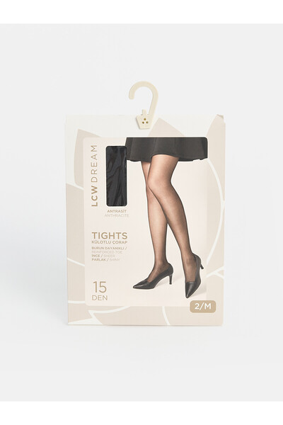 LC Waikiki Two Mt Shop Quality Anthracite Plain Women's Pantyhose