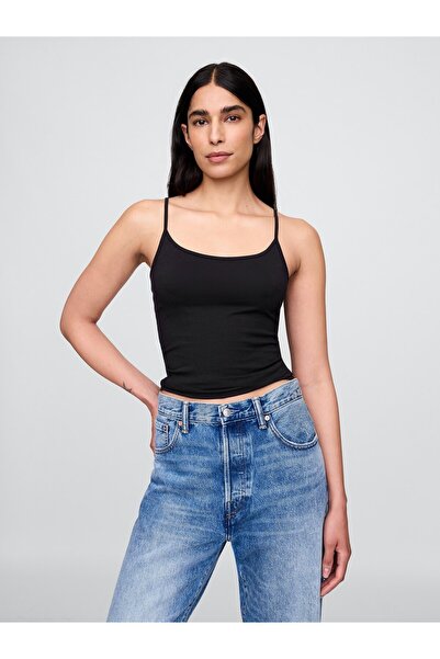 GAP Kadın Siyah CloseKnit Basic Cami Atlet