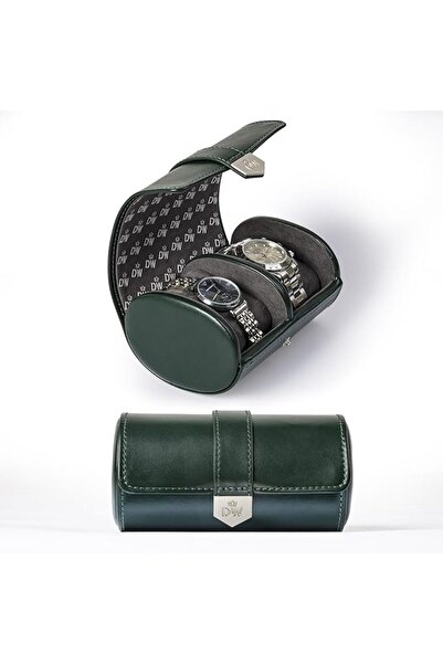 GENERAL DUKWIN Vegan Leather Watch Roll Traval Case Box with 2 Slots with Rem...