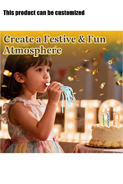 SDCNT Iridescent Tassel Party Blowers Metallic Fringe Noise Makers, Festive P...