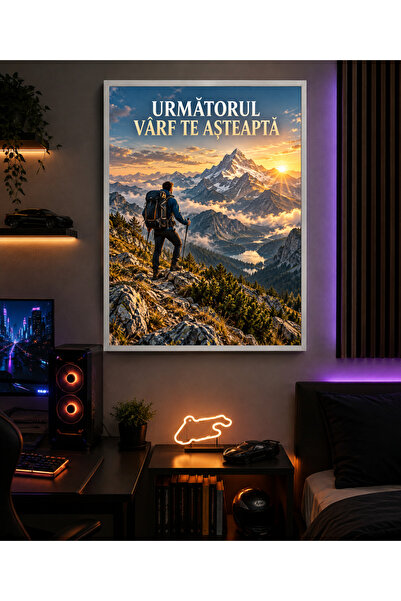 Miutic Print Studio Tablou decorativ pentru drumeții „Următorul vârf te aștea...