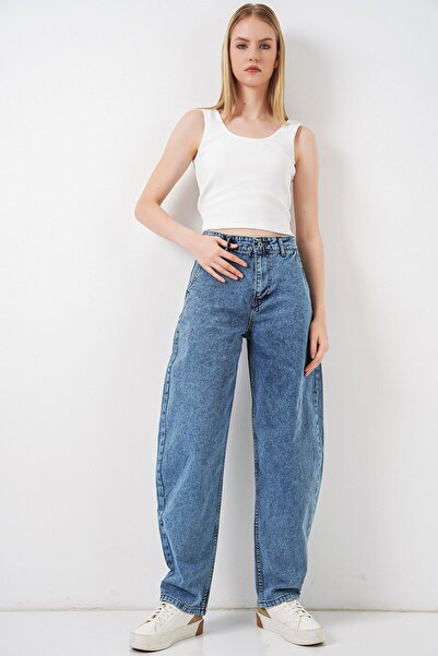 Hiccup Blugi largi din denim BDART cu talie înaltă