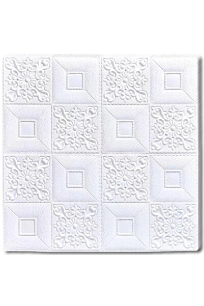 Tapetoo Home Decor Set de 10 piese de tapet 3D autoadezive cu pătrate albe, 7...