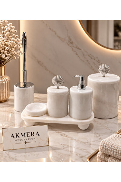 6 Parça Oval Tepsi Ultra Lüks Banyo Seti