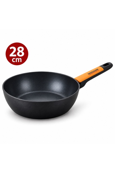 FACKELMANN Deep Frying Pan 28cm, Forged Aluminium, PFAS-Free Ceramic Non-Stick