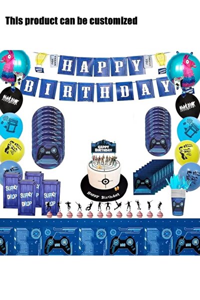 SDCNT 86Pcs Game Themed Birthday Party Supplies Kit, Video Game Party Decor S...