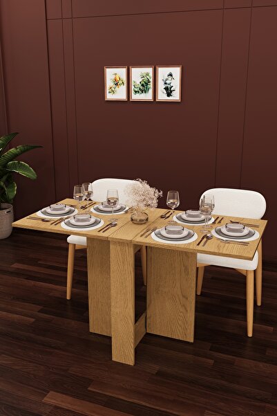 asratrend Lüks Katlanır Mutfak Yemek Masası %100 MDF Pratik Çalışma Masası KM32