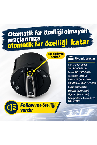 melendizaksesuar Kablosuz sensörlü otomatik far anahtarı