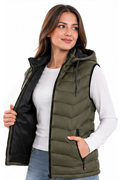 PRİNTCRAFT RENKLİ DÜŞLER ATÖLYESİ Kapüşonlu Şişme Yelek Unisex – Fermuarlı Ce...