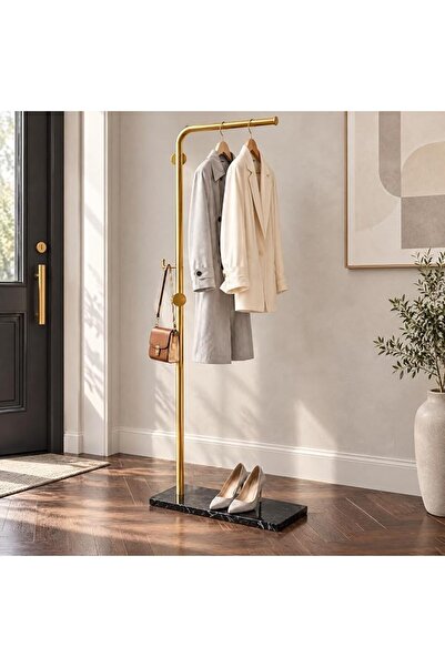 AOHRYME Metal Coat Racks, Metal Coat Racks Freestanding with Crossbar and 3 H...