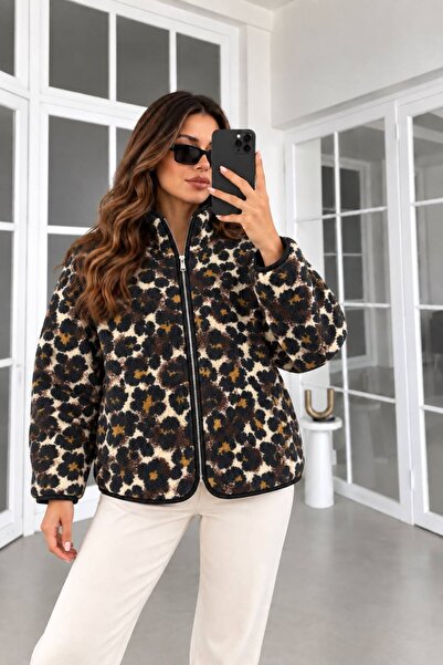 FioriModa Fermuarlı Peluş Polar Ceket