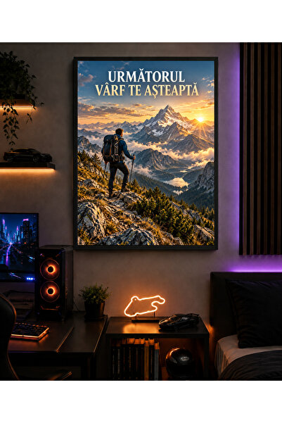 Miutic Print Studio Tablou decorativ pentru drumeții „Următorul vârf te aștea...