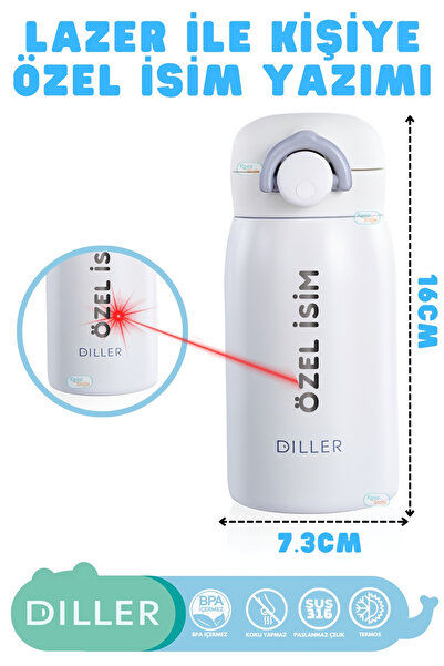 DILLER Lazer Baskı ile Kişiye Özel İsim Yazılabilen 320ml Mini Boy Yeni Seri ...