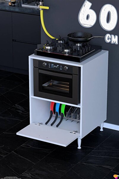 Modilayn LOYA Yeni Modüler Mutfak 60 cm Ocak Altı Dolabı - 1 Küçük Kapak Mini...