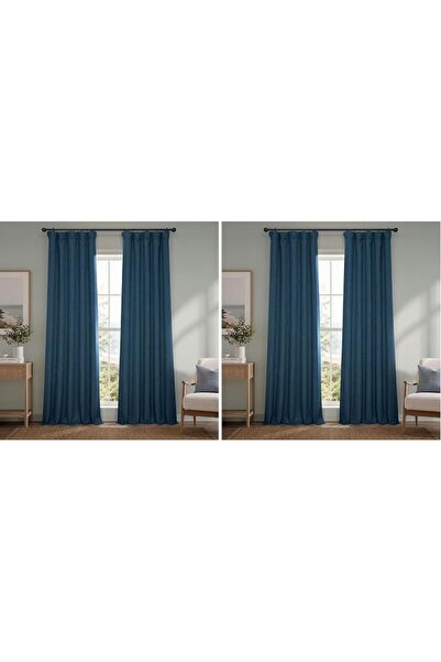 HPD Half Price Drapes ستائر تعتيم للغرف بنسيج الكتان الصناعي، طول 96 بوصة (قط...