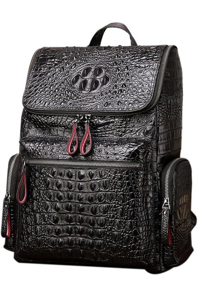 boshiho Real Leather Laptop Backpack Fashion Travel Bag Daypack for Men