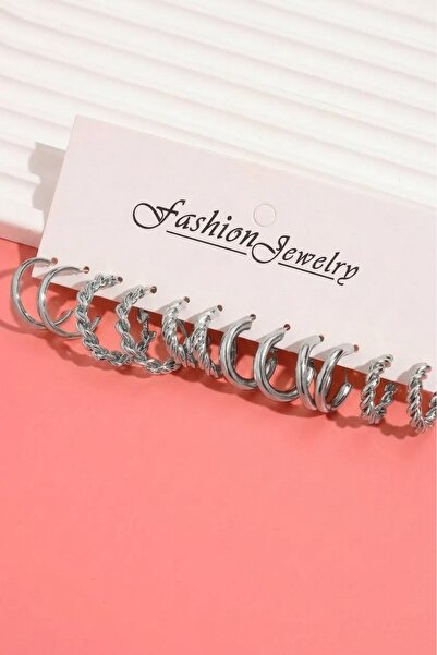 Ervalina Gold Color 6 Pairs Hoop Earrings