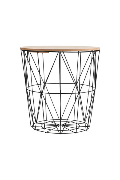 Estia Home Art Βοηθητικό Τραπεζάκι με Αποθηκευτικό Χώρο Μαύρο