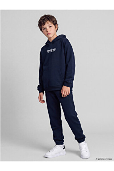 LC Waikiki Navy blue Printed boys' tracksuit set
