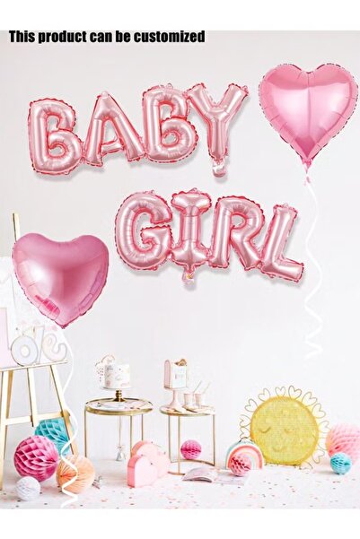 Generic Brand 4 Pack Pink BABY GIRL Foil Balloons, Heart & Letter Balloon Set...