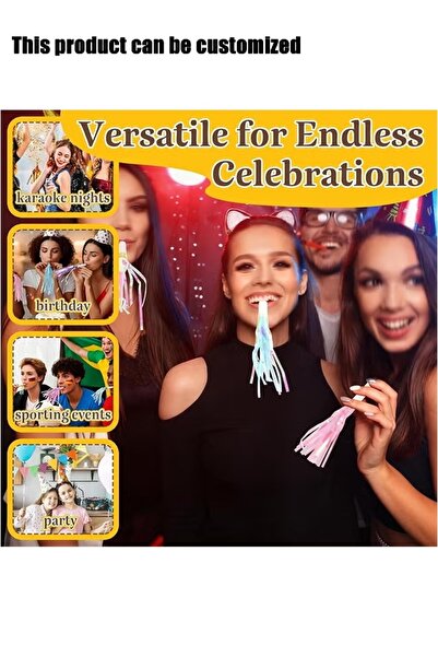 SDCNT Versatile Iridescent Party Blowers Metallic Fringe Noise Makers, Party ...