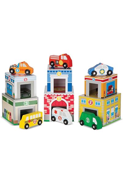 Melissa & Doug ميليسا ودوغ: مكعبات بناء ومركبات قابلة للتركيب والفرز