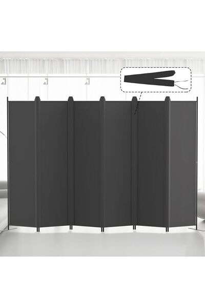 GENERAL Kokorona 6 Panel Room Divider, 183cm Tall Folding Privacy Screen Wall...