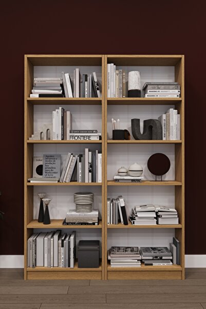 asratrend Lüks 10 Raflı Ev Ofis Kitaplık %100 MDF Modern Dekoratif Kütüphane ...