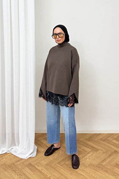 Melike Tatar Dantelli Triko Tunik 87-26200