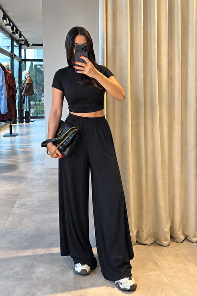 My Blog Black Top and Pants 2-Piece Set - T30121
