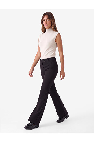 Koton Slim Fit Viscose Bengaline Flared Trousers