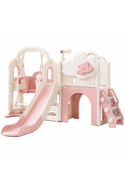 Nichiduta Garden Sky Bear 5 Pink/White children's playground, with slide, swi...