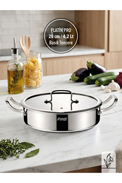 FMS PLATİN PRO | ÇİZİLMEZ | 28 CM BASIK TENCERE | İNDÜKSİYON UYUMLU | YANMAZ ...
