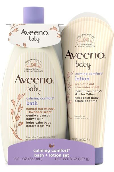 Aveeno Baby Eczema Therapy Aveeno Baby Calming Comfort Bath & Lotion Set، منت...