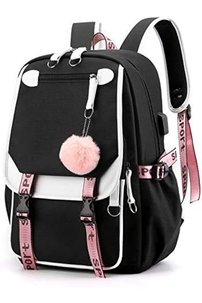 Tazweeq 21L Girls School Backpack with USB Port, Light Students Daypack