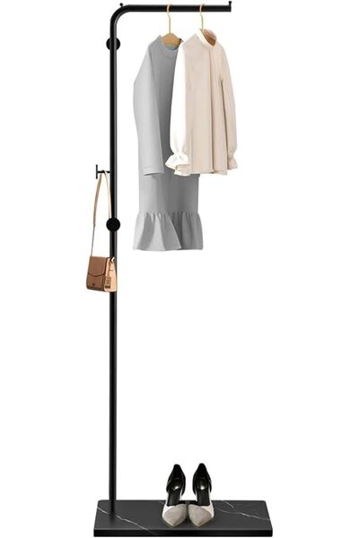 AOHRYME Metal Coat Racks, Metal Coat Racks Freestanding with Crossbar and 3 H...