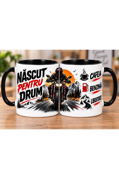 hiperborea Cană Motociclist „Născut pentru Drum”, Cadou pentru Motociclist