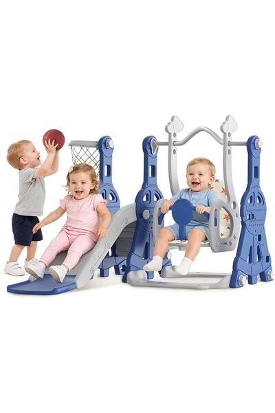 GENERAL BIERUM 4 in 1 Toddler Slide and Swing Set, Baby Slide for Toddlers Ag...