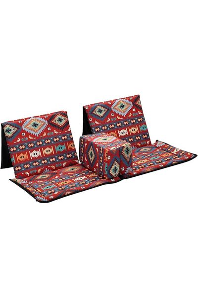Lawazim Saudi Folding Floor Chair With Back Support - 112x122x3.5cm - Arabic ...