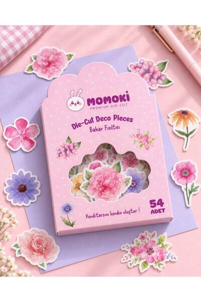 Deco Sticker - Etiket Seti 54 Parça Çiçek Temalı Kendinden Yapışkanlı Değildir